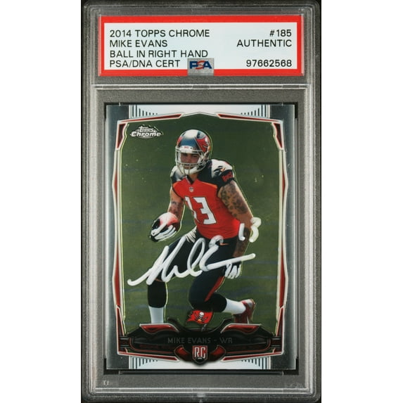 Mike Evans 2014 Topps Chrome Signed Football Rookie Card #185 Auto PSA 97662568