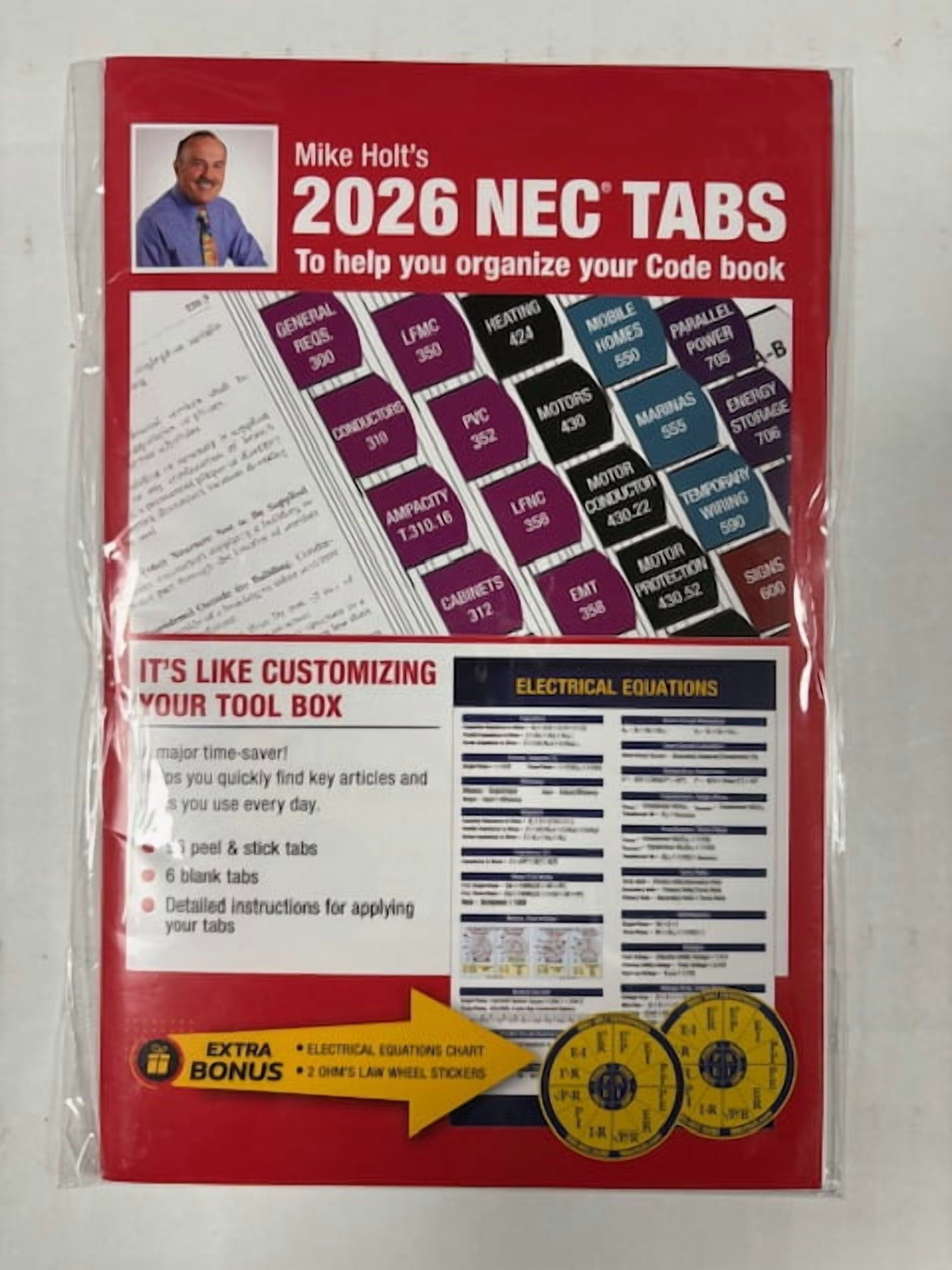 Mike Holts, Electrical Code Tabs, Based on The 2026 NEC, 6 Tabs 