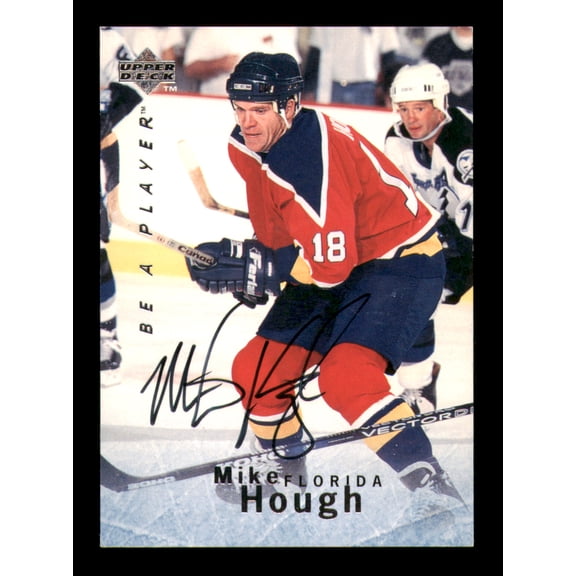 Mike Hough Autographed 1996 Upper Deck Be A Player Card #122 Florida Panthers SKU #248116