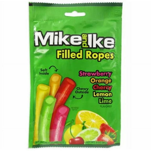 Mike & Ike Filled Licorice Ropes, 3 Ounce Bag - 12 Count Display Box