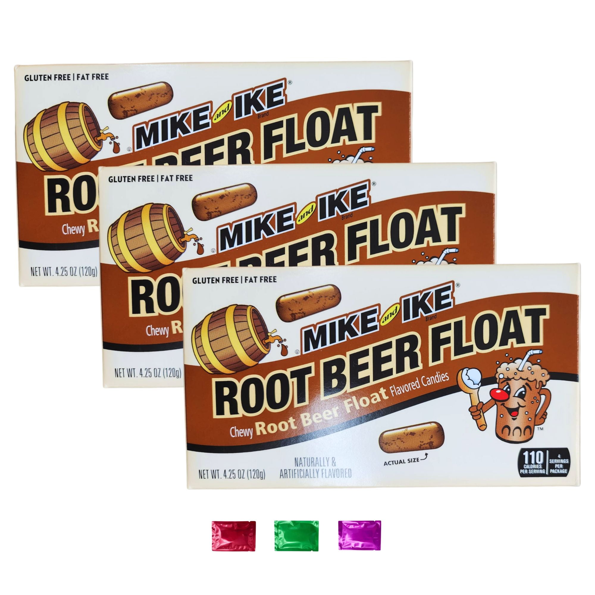Mike and Ike Root Beer Float Chewy Candy 4.25 Oz Theater Box 3 Pack, Gluten Free Classic Soda Flavor Candies, Party Favor Stuffer, Movie Night Snack Treat with Snoep in Beperkte Oplage