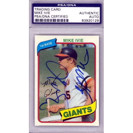Mike Ivie Autographed 1980 Topps Card #62 San Francisco Giants PSA/DNA #83920129