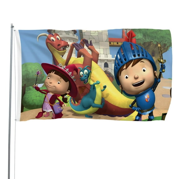 Mike the Knight-themed Printed Flag Perfect gift for fans, friends, and family members, and suitable for indoor and outdoor activities, party decorations.35.4"x59" (90cm150cm)