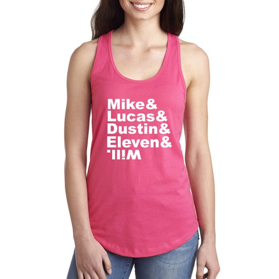 Mike & Lucas & Dustin & Eleven & Will Racerback Tank