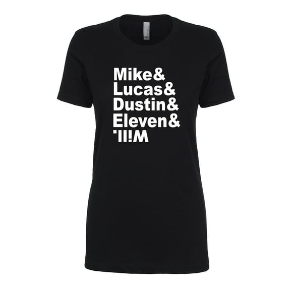 Mike & Lucas & Dustin & Eleven & Will Womens crewneck tee