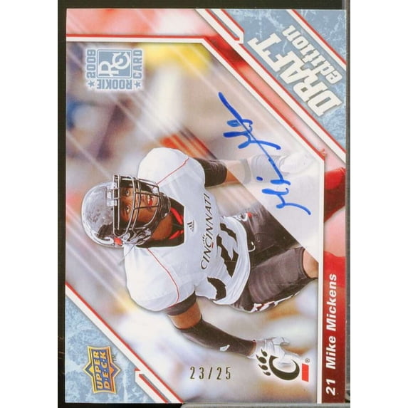Mike Mickens Rookie Card 2009 Upper Deck Draft Edition Autographs Blue #75