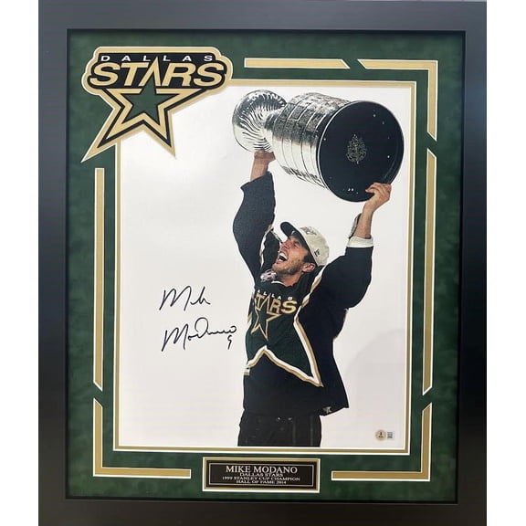 Mike Modano Autographed Hand Signed Custom Framed 16x20 Dallas Stars Photo - Beckett COA