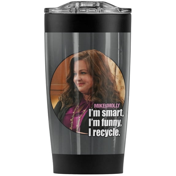 Mike & Molly I Recycle Stainless Steel Tumbler 20 oz Coffee Travel Mug/Cup, Vacuum Insulated & Double Wall with Leakproof Sliding Lid | Great for Hot Drinks and Cold Beverages