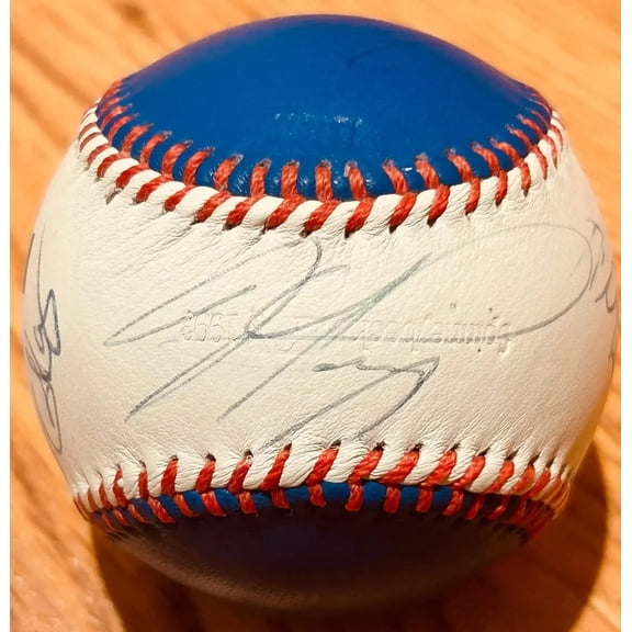 Mike Piazza Eric Karros Raul Mondesi Hideo Nomo autographed Dodgers leather logo baseball JSA