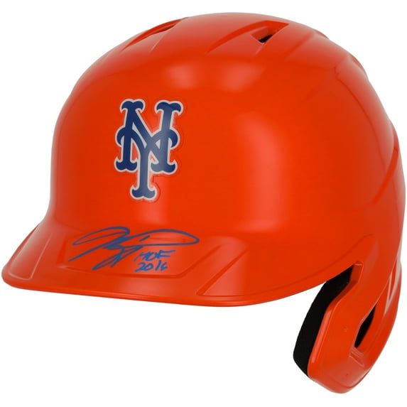 Mike Piazza New York Mets Autographed Alternate Chrome Rawlings Mach Pro Replica Batting Helmet with "HOF 16" Inscription - Fanatics Exclusive - Fanatics Authentic Certified