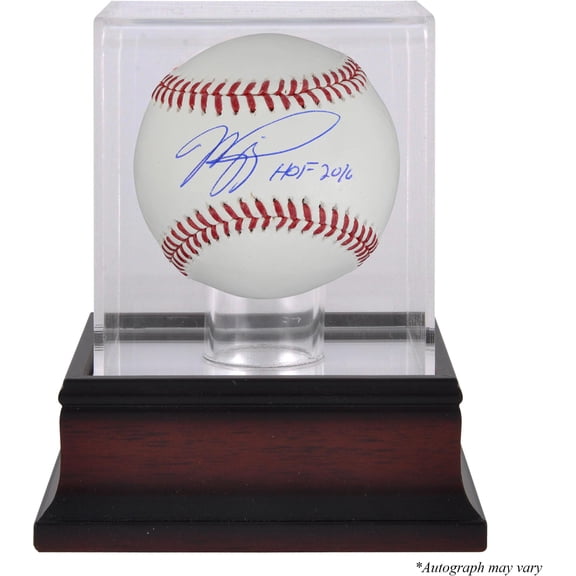 Mike Piazza New York Mets Autographed Baseball with "HOF 2016" Inscription and Mahogany Baseball Display Case - Fanatics Authentic Certified