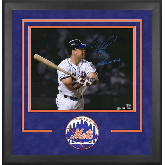 Mike Piazza New York Mets Deluxe Framed Autographed 16" x 20" September 21 2001 Home Run Spotlight Photograph with