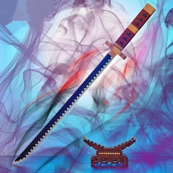 Mike Rie Building Block Toy Samurai Sword DIY Micro-Pixel Style Decoration Collectible