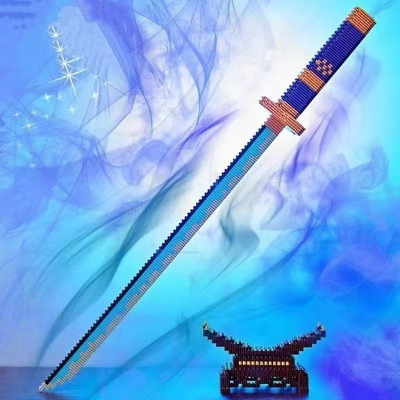 Mike Rie Building Block Toy Samurai Sword DIY Micro-Pixel Style Decoration Collectible