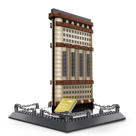Mike Rie Flatiron Style Building Block Set, 838-Piece Architectural Model Kit, Detailed City Building Display Model, Decorative Collectible for Home and Office