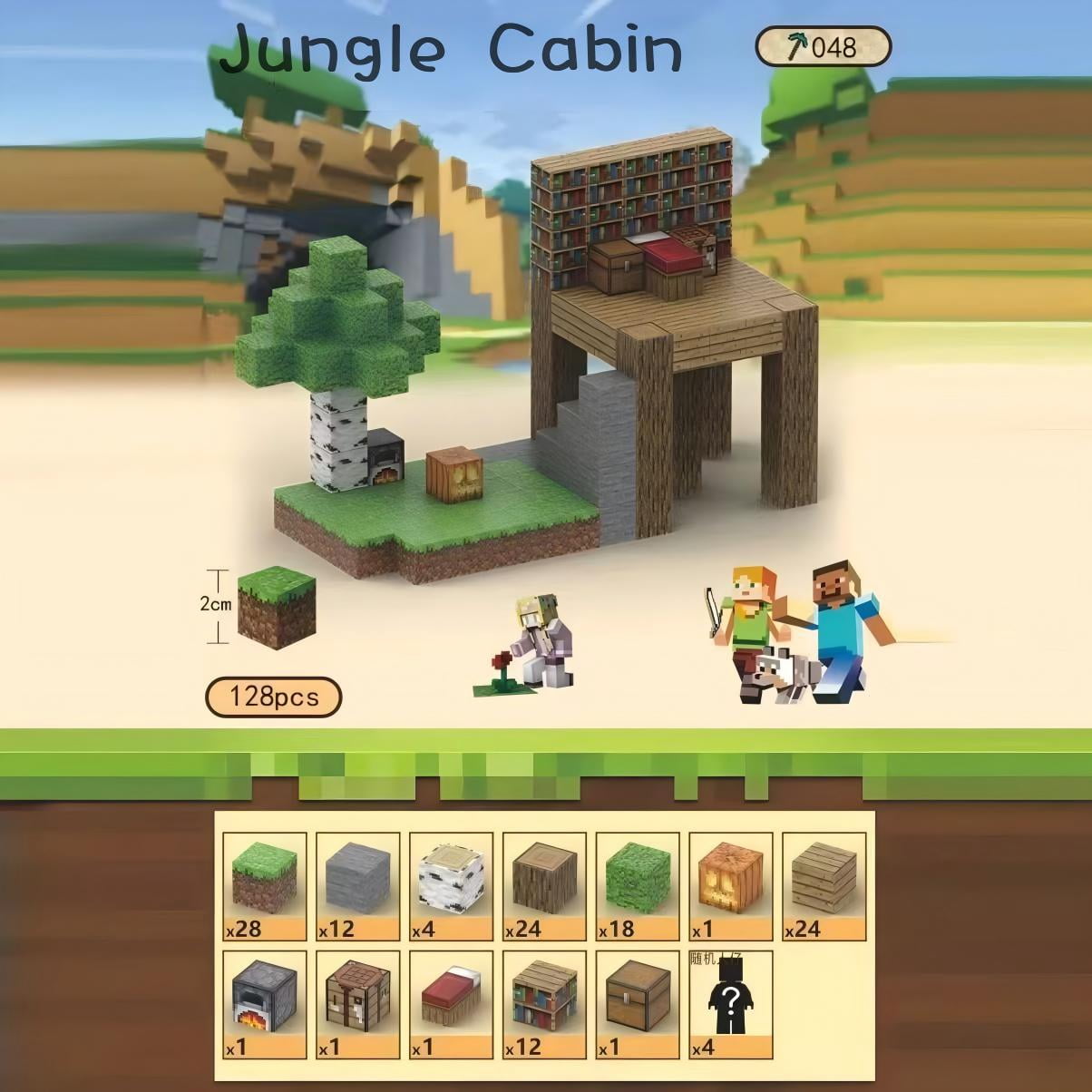 Treehouse Mike Mike Rie Jungle Cabin Building Blocks Set Treehouse Playset 128 Pieces ...