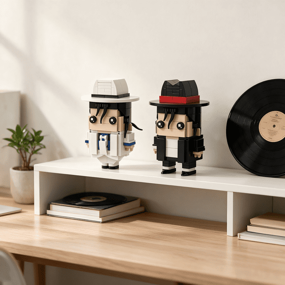 Mike Rie Pop Star Building Brick Figures 2-Pack, Collectible Building Blocks