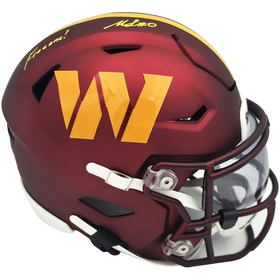 Mike Sainristil Autographed Maroon Riddell SpeedFlex MIDI Mid-Size Helmet Washington Commanders "Frozone!" Beckett BAS Witness Stock #265849
