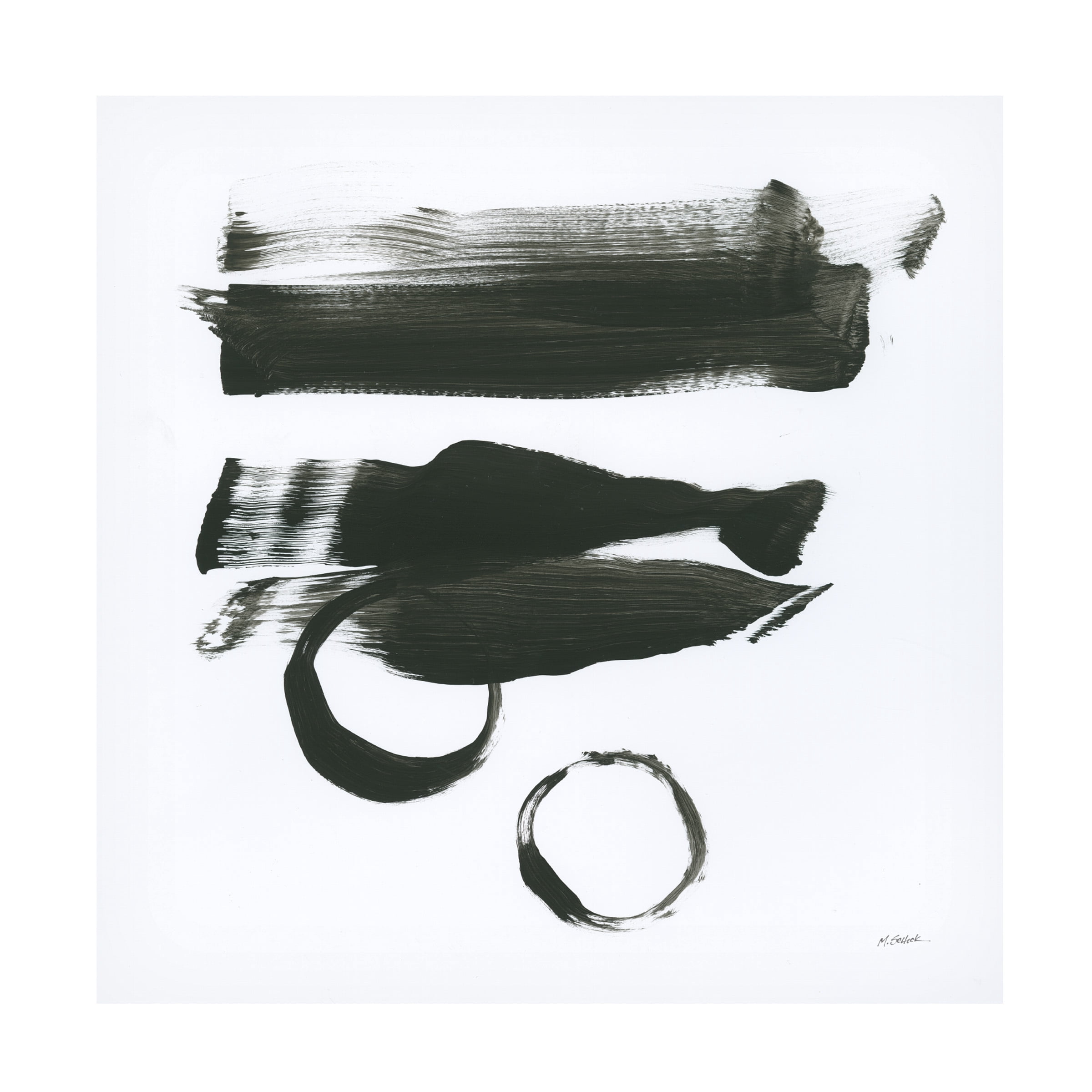 Mike Schick 'Gold and Black Element XVI' Canvas Art