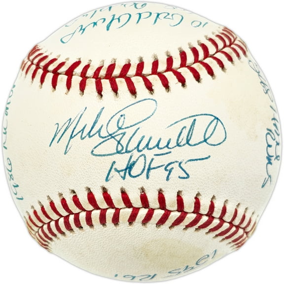 Mike Schmidt Autographed Official NL Baseball Philadelphia Phillies Statball With 16 Stats Beckett BAS #BN14989