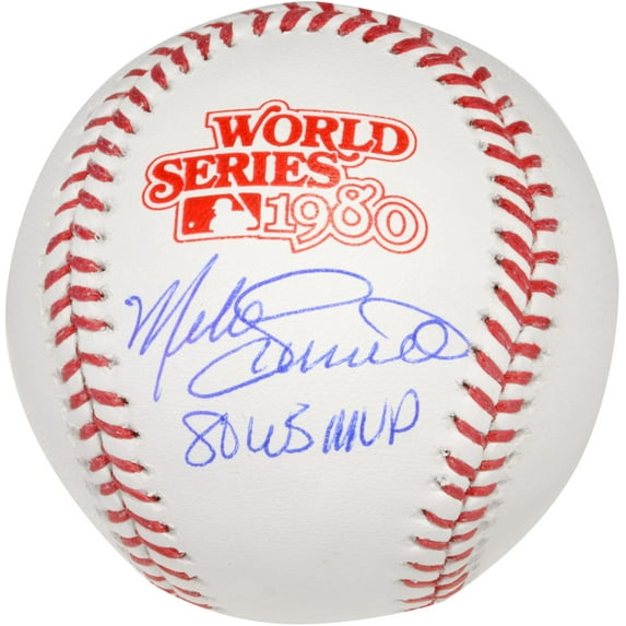 Mike Schmidt Philadelphia Phillies Autographed 1980 World Series Logo Baseball with 1980 WS MVP Inscription - Fanatics Authentic Certified