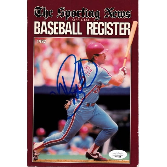 Mike Schmidt autographed Philadelphia Phillies Sporting News 1987 Baseball Register cover JSA