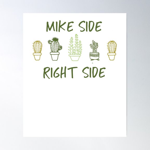 Mike Side Right Side Cactus Apparel And Accessories Poster Wall Art, Modern Wall Decor For Living Room Bedroom, 8x12 UNFRAMED