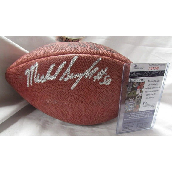 Mike Singletary autographed Wilson NFL game model football JSA Chicago Bears