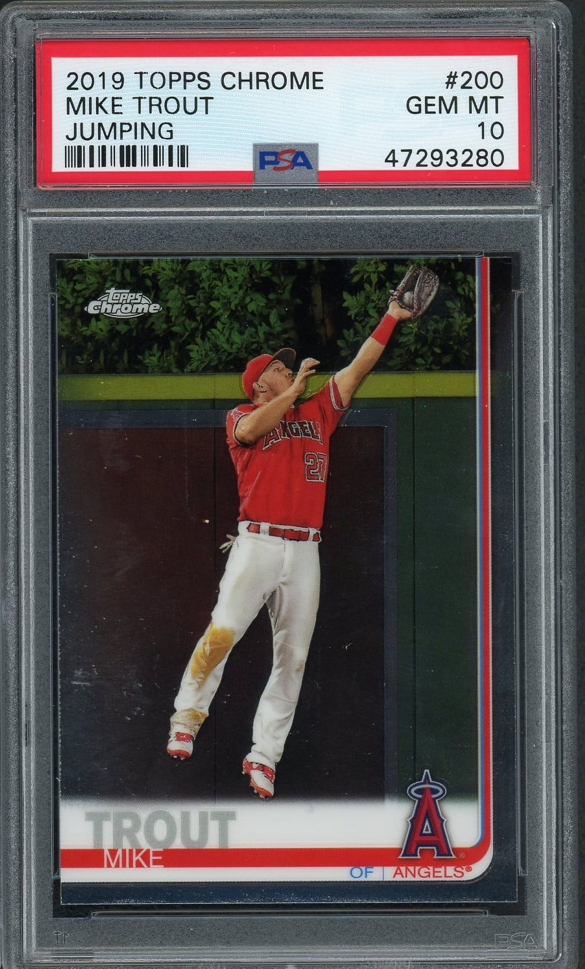 Mike Trout 2019 Topps Chrome Jumping Baseball Card #200 Graded PSA 10 GEM  MINT