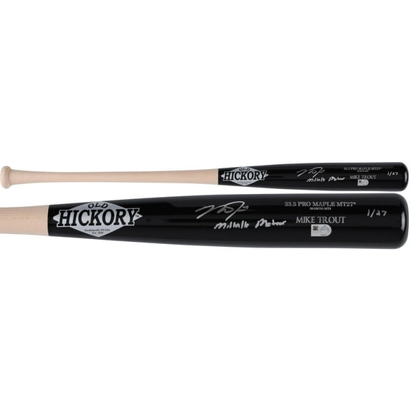 Mike Trout Los Angeles Angels Autographed Game Model Old Hickory Bat with "Millville Meteor" Inscription - Limited Edition #1 of 27 - Fanatics Authentic Certified