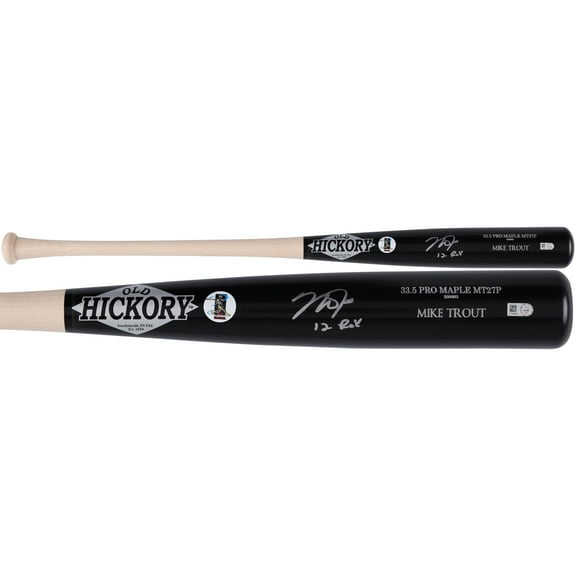 Mike Trout Los Angeles Angels Autographed Old Hickory Game Model Bat with "12 AL ROY" Inscription - Fanatics Authentic Certified
