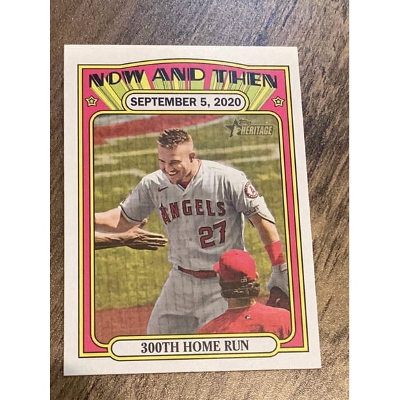 Mike Trout Los Angeles Angels MLB 2021 Topps Heritage Now And Then NT-12 Trading Card