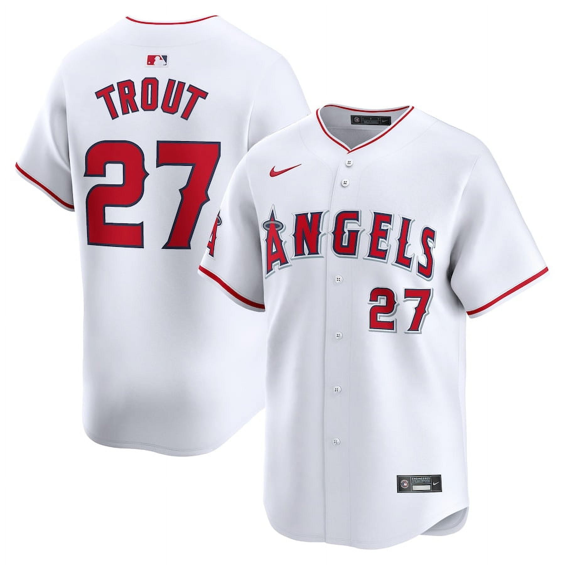 Mike Trout Los_Angeles_Angels Men's Home Limited Player Jersey White