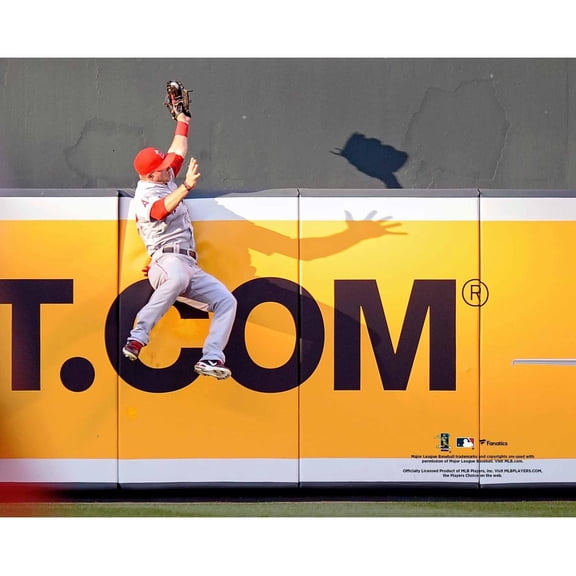 Mike Trout Los Angeles Angels Unsigned Fly Ball Catch Photograph