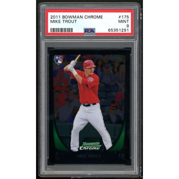Mike Trout Rookie Card 2011 Bowman Chrome #175 PSA 9