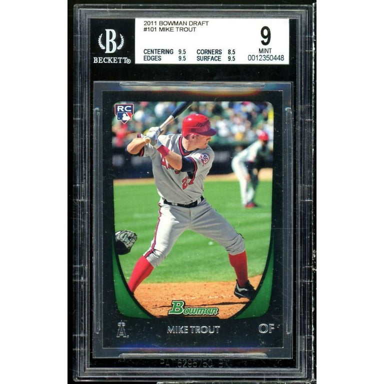 Mike Trout Rookie Card 2011 Bowman Draft #101 BGS 9 (9.5 8.5 9.5 