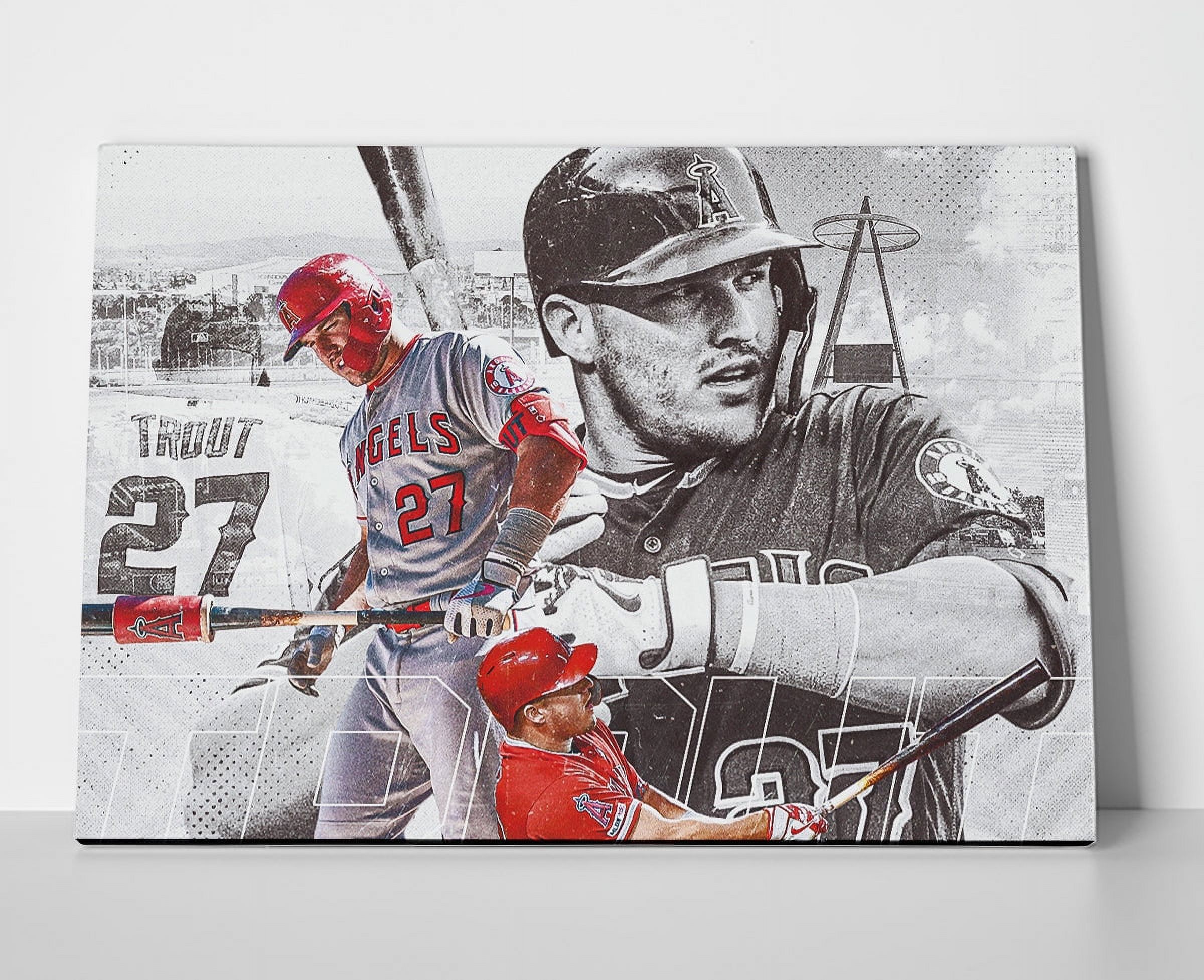 Mike Trout Wall Art Poster or Wrapped Canvas
