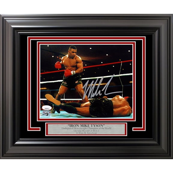 Mike Tyson Autographed Framed 8x10 Photo Standing Over JSA Stock #254291