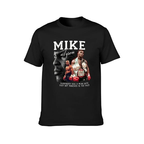 Mike Tyson Boxing T-Shirt Black Printed Mens Top Tee Black S