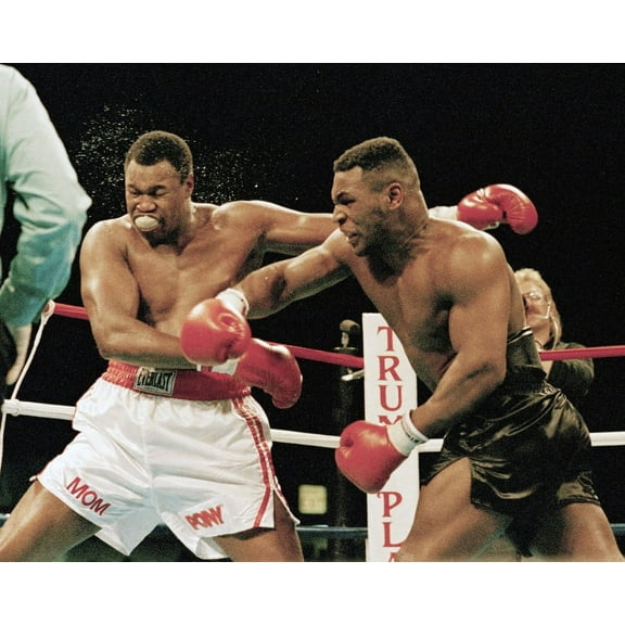 Mike Tyson Larry Holmes Throwing Punch Boxing Legends 24X36 Classic Hollywood Poster