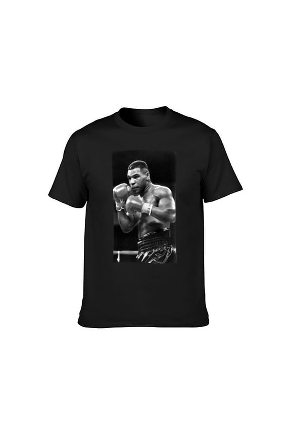 Mike Tyson Poster Men'S T-Shirt Unisex Cotton Hip Hop Print Tee Shirts Black XL