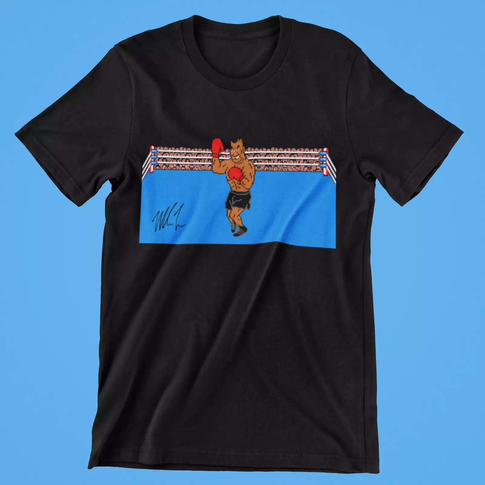 Mike Tyson Punch Out Ring Flex Champ Autograph Pixel Premium Blend T ...