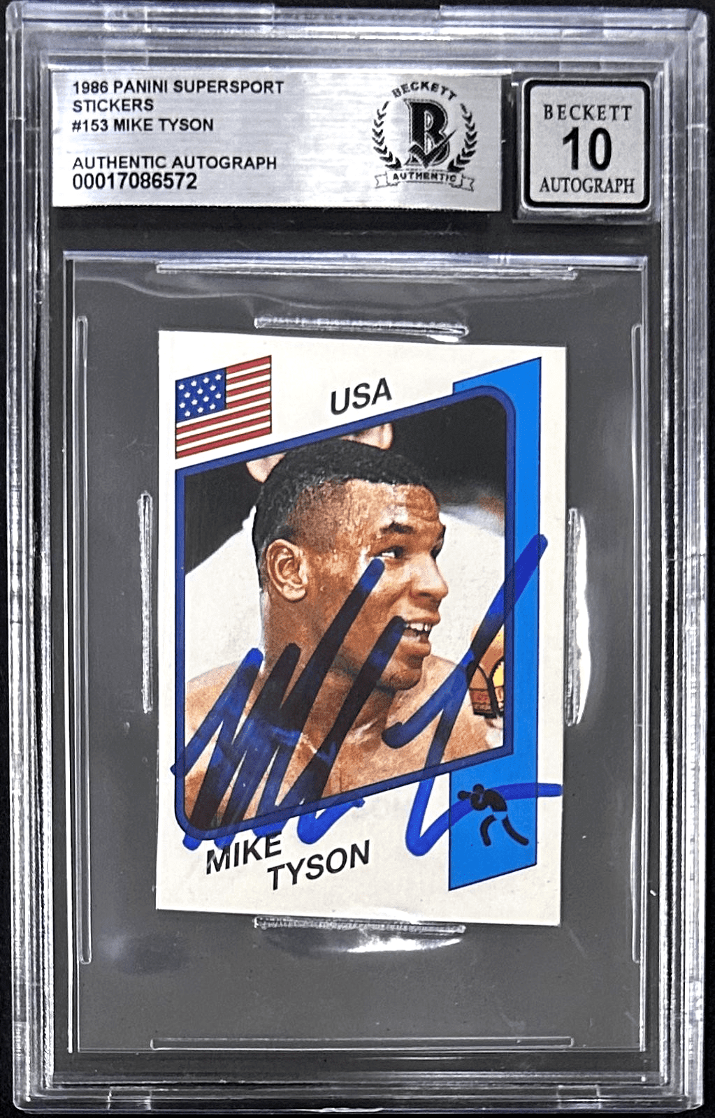 Bas Authenticated Sticker Mike Tyson Signed 1986 Panini Supersport Rookie Sticker BAS 17086572 ...