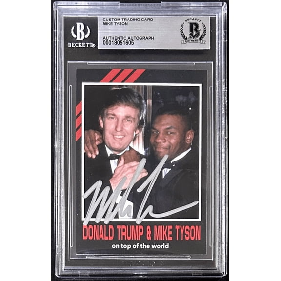 Mike Tyson Signed 2024 Fiterman Exclusive Card Beckett 18051605 President Trump