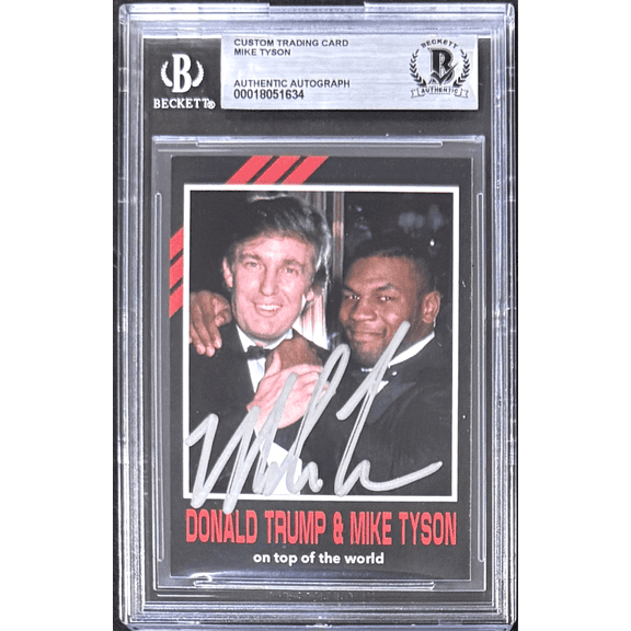 Mike Tyson Signed 2024 Fiterman Exclusive Card Beckett 18051634 President Trump