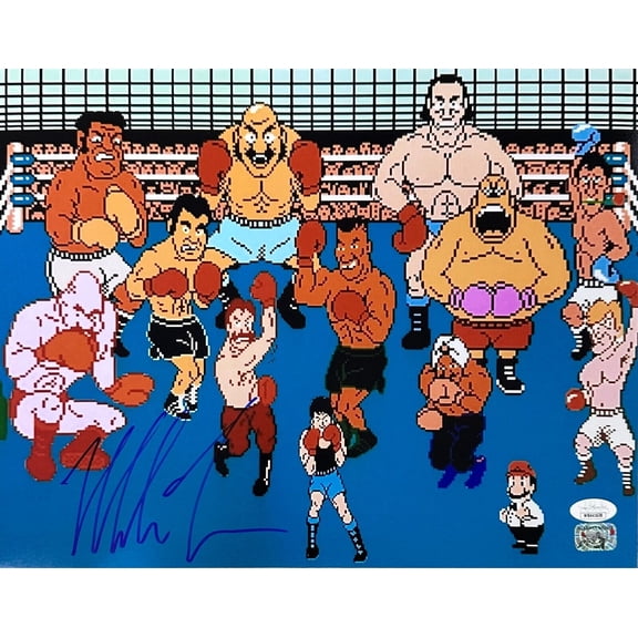Mike Tyson Signed Autographed 11x14 Photo JSA & Mike Tyson Authentic PO #3 Blue