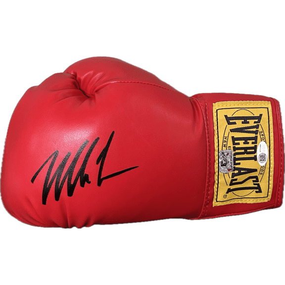 Mike Tyson Signed Autographed Red Boxing Glove JSA & Mike Tyson Authentic L Gold