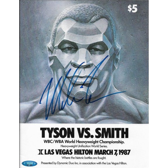Mike Tyson Smith Original Fight Program Signed Autographed Tristar 7571833