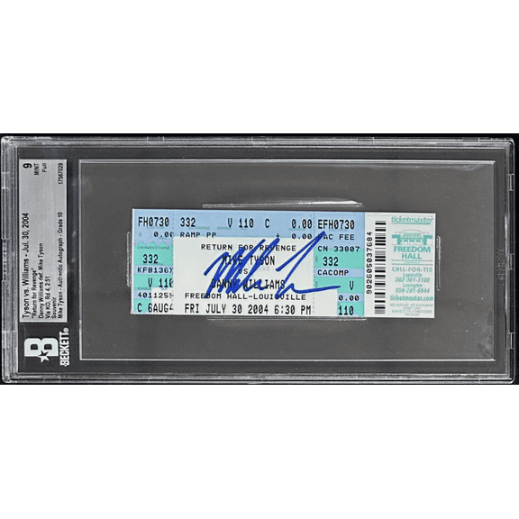 Mike Tyson vs Danny Williams Signed Full Ticket Beckett 17567029 9 Mint