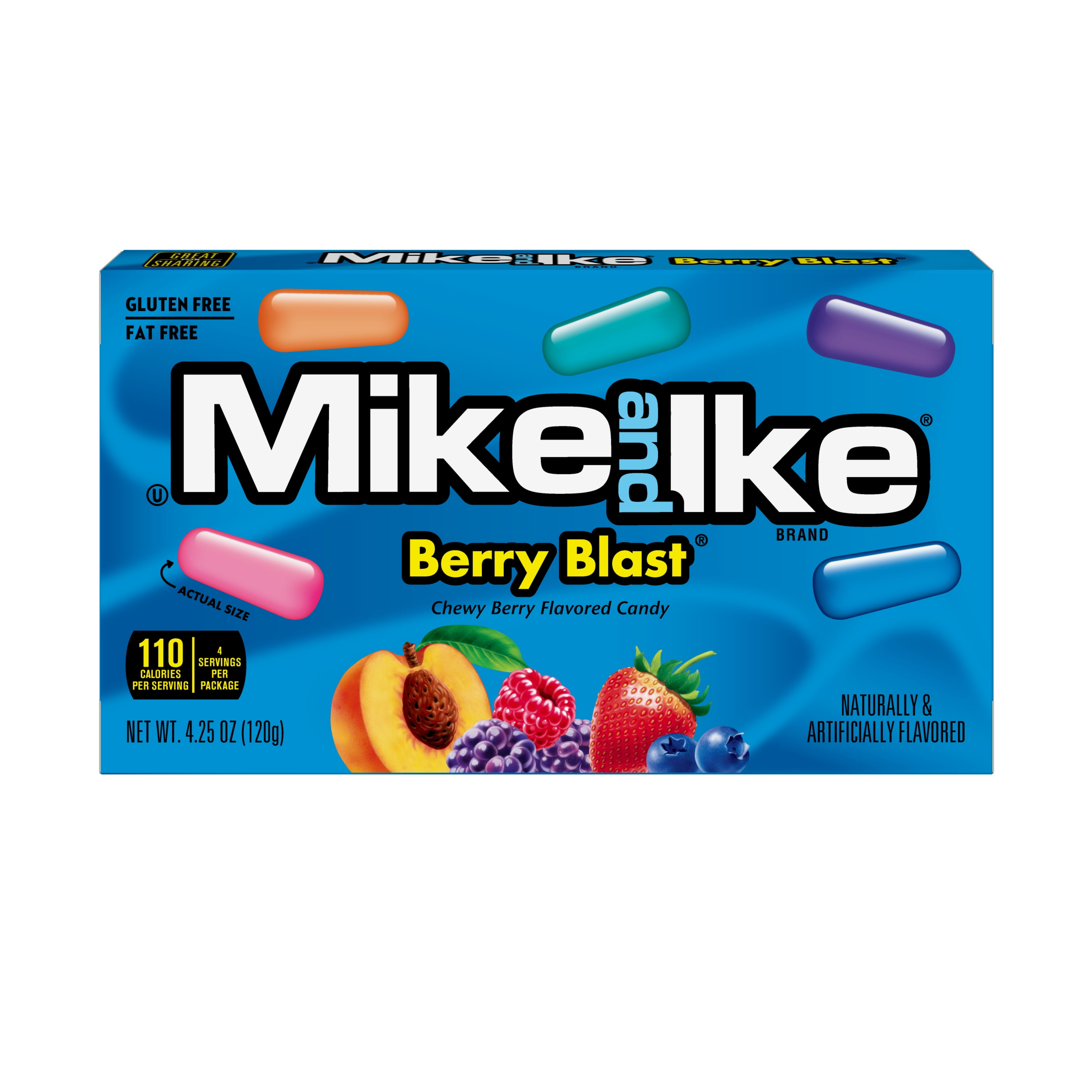 Mike and Ike Berry Blast Chewy Candy, 4.25 Ounce Theater Box, 1 Count